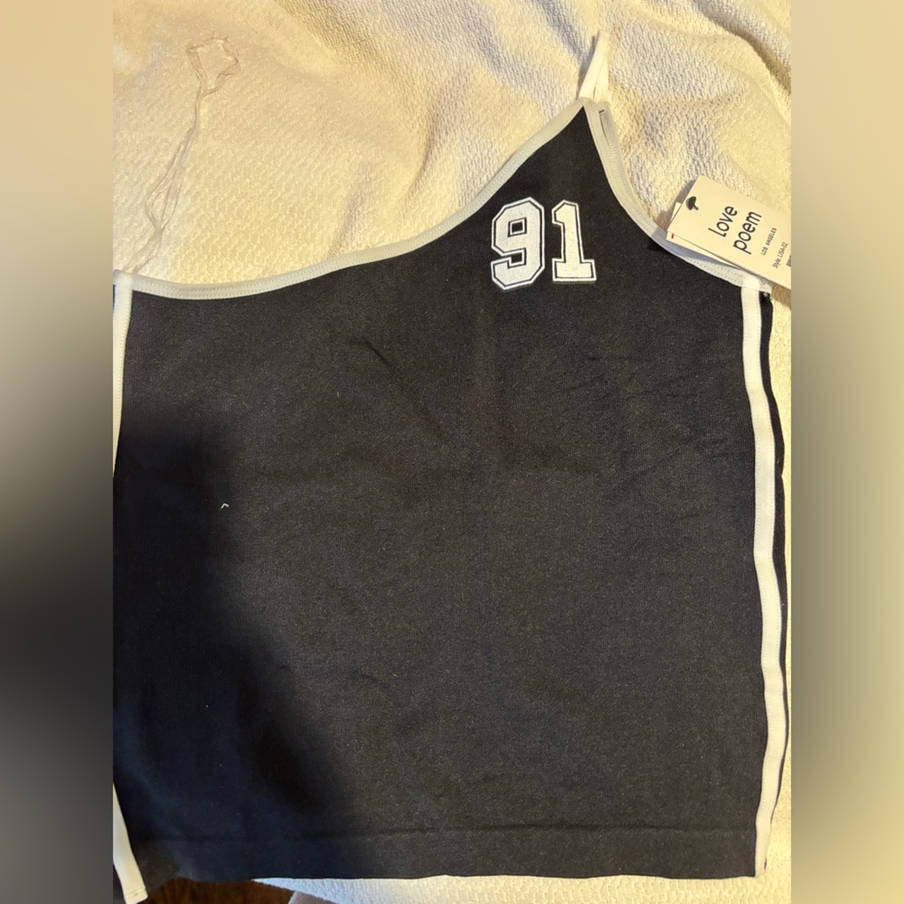 Black and White One-Shoulder Top